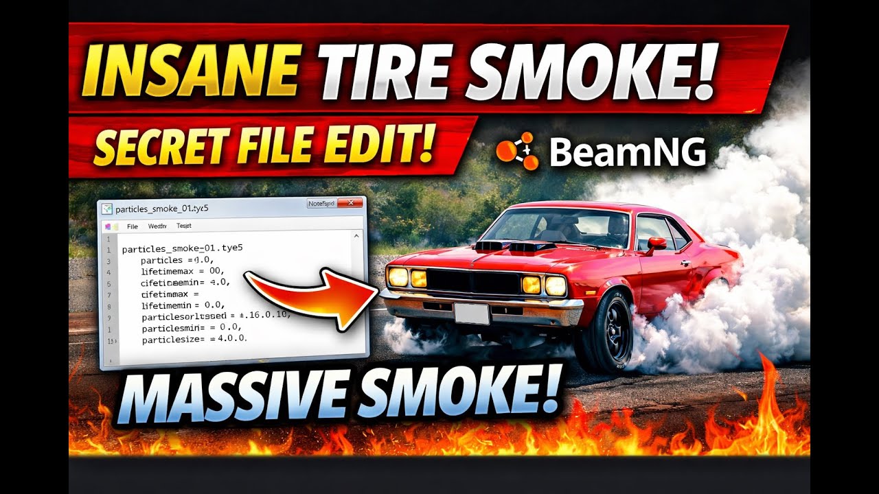 How to Get CRAZY Tire Smoke in BeamNG (Simple File Edit!)