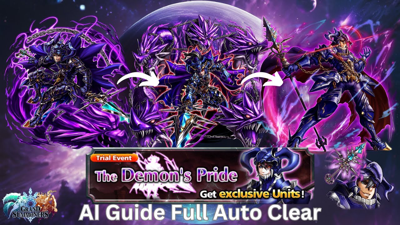 Grand Summoners | How to beat Grad [AWK] The Pride of Demons AI Guide Full Auto Clear