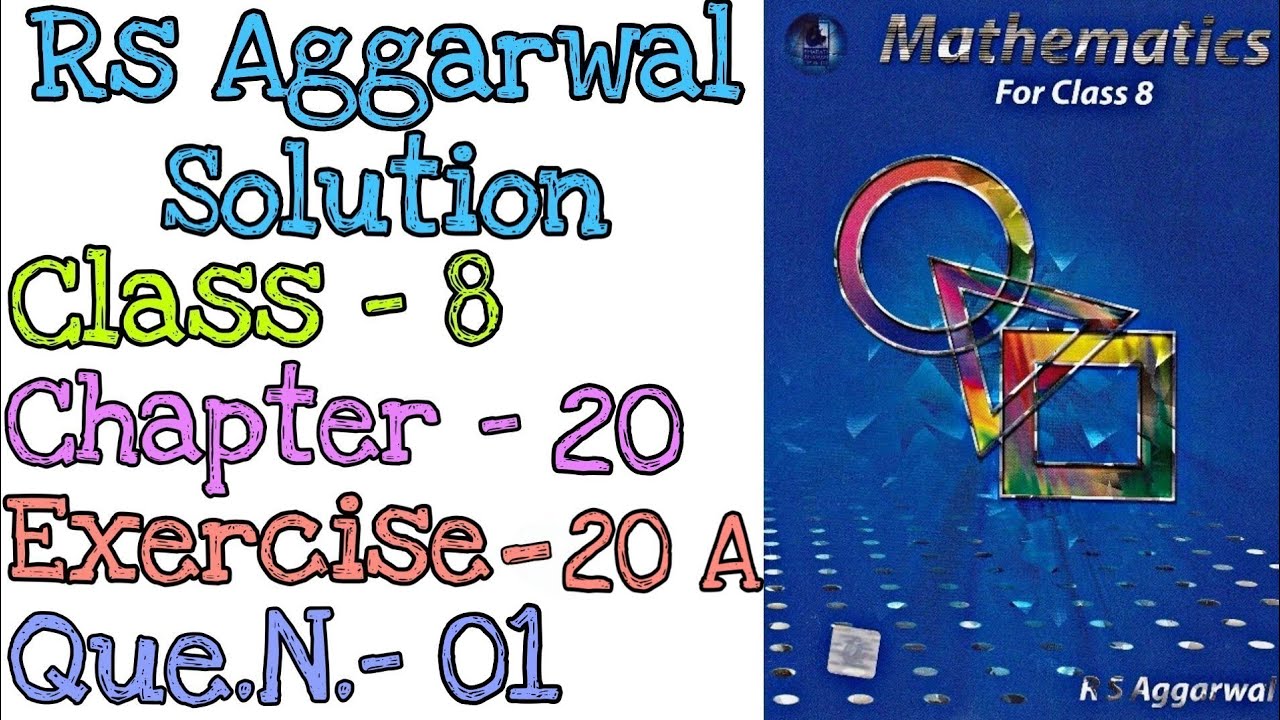 Volume and Surface Area of Solids | Class 8 Exercise 20A Question 1 | Rs Aggarwal | @mdsirmaths