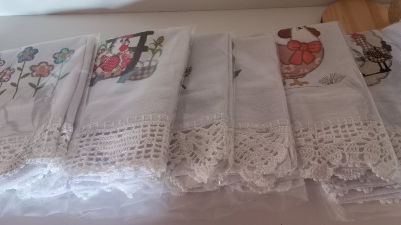 Encomenda de 12 panos de copa,  todos com barrados branco  vem conferir essa  Lindezas 💫