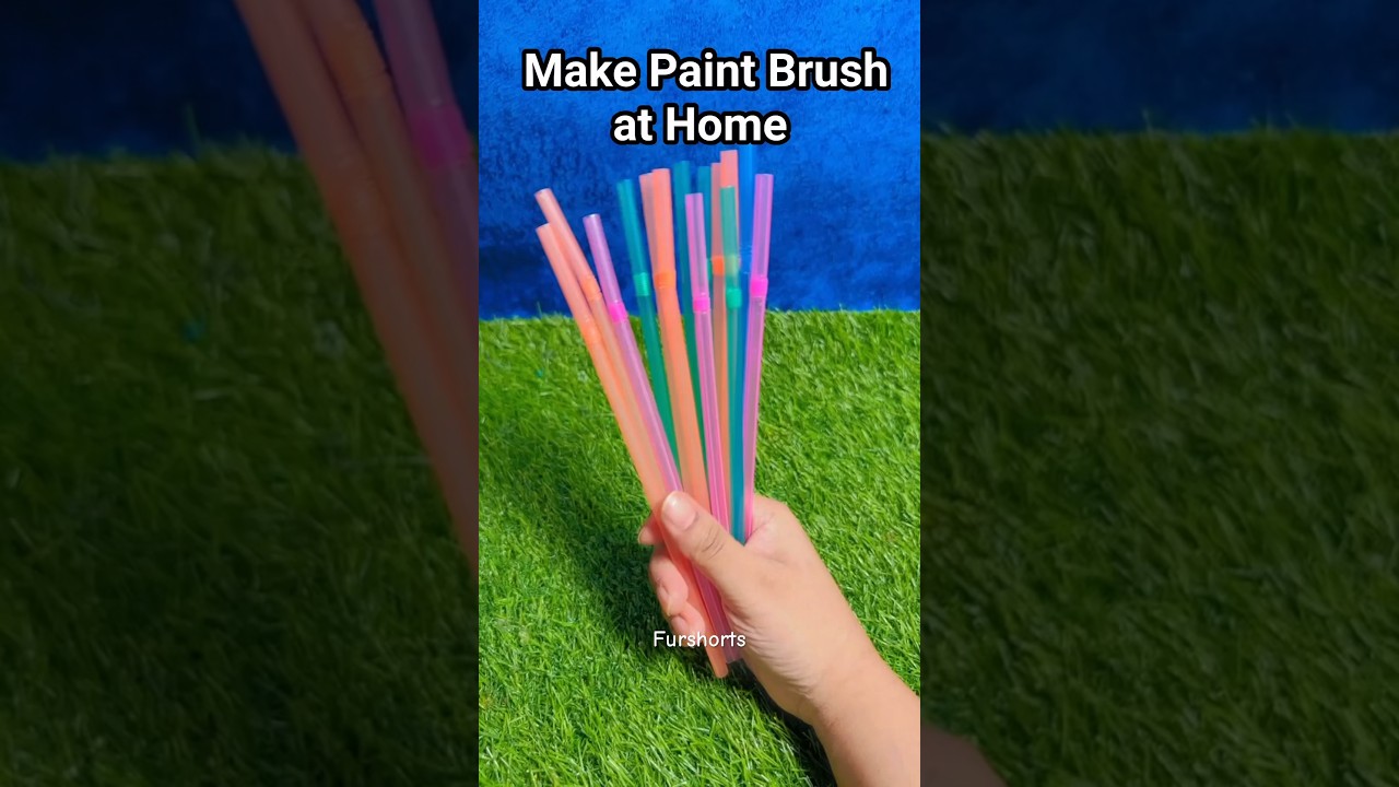 Make Paint Brush at Home |straw hack #shorts #bestoutofwaste #hacks #5minutecrafts #furshorts