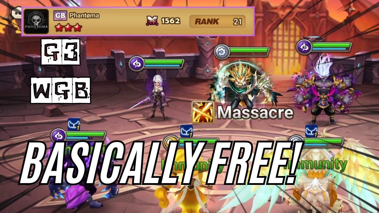 G3 WGB : Phant&oslash;ma - Easily My NEW Favorite F2P Offense VS Fiona Eshir Vritra META! - Summoners War