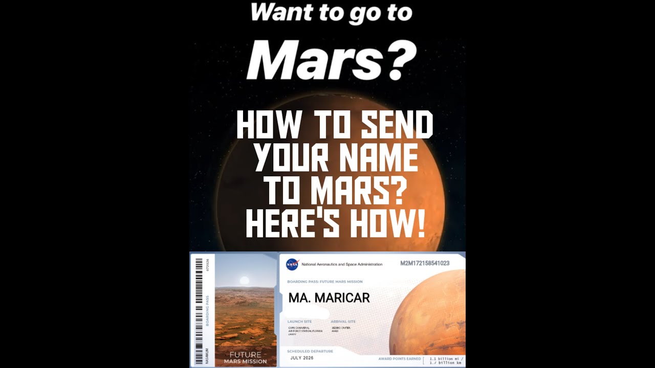 SEND YOUR NAME TO MARS 2020 | How To Get Boarding Pass Going to Mars #TicketToMars #BoardingPass