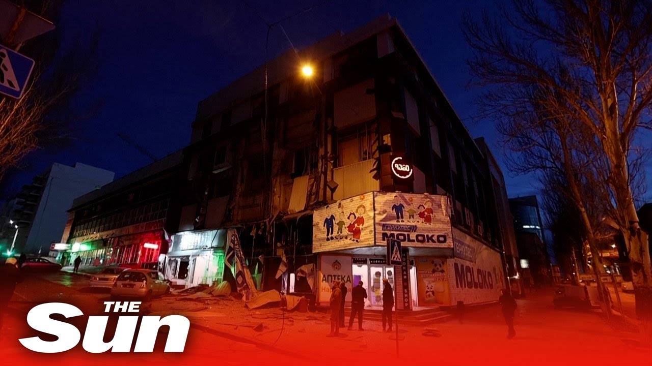 Shelling damages stores in Donetsk as Russian leader blames Ukraine