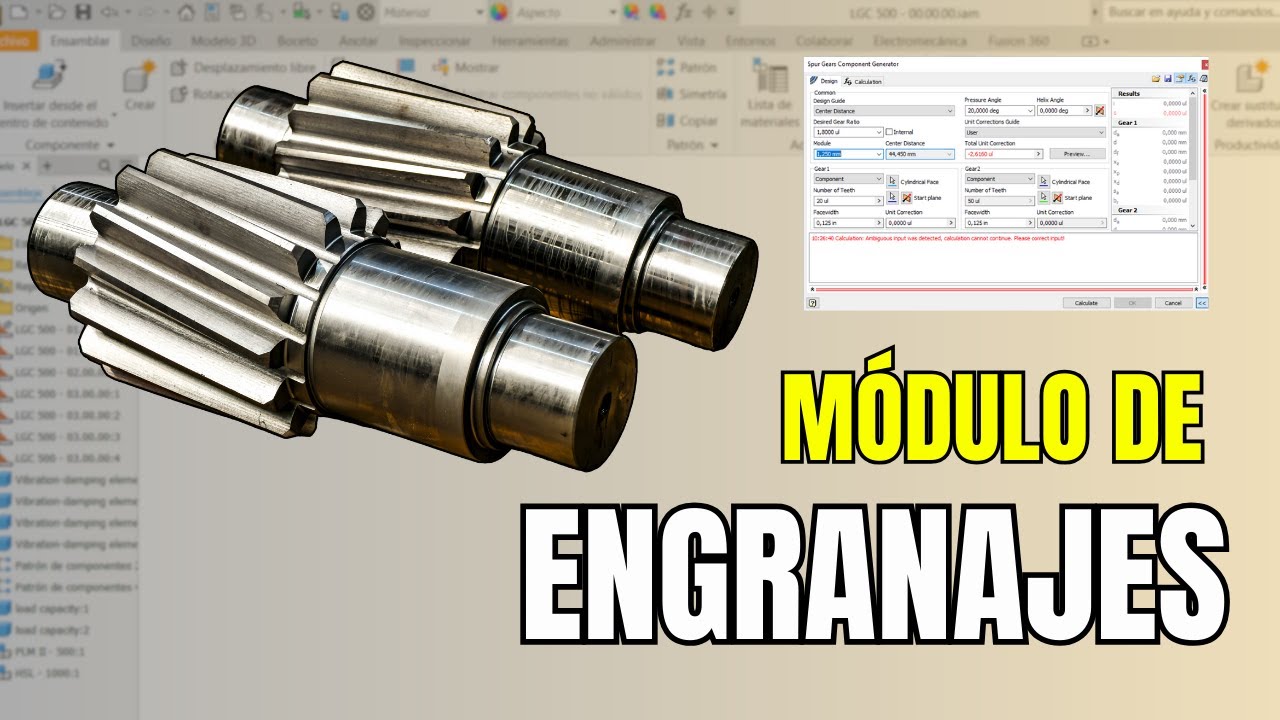 Cómo Diseñar Engranajes y Ejes Sólidos en una Caja Reductora con Inventor | Desde Cero ⚙️