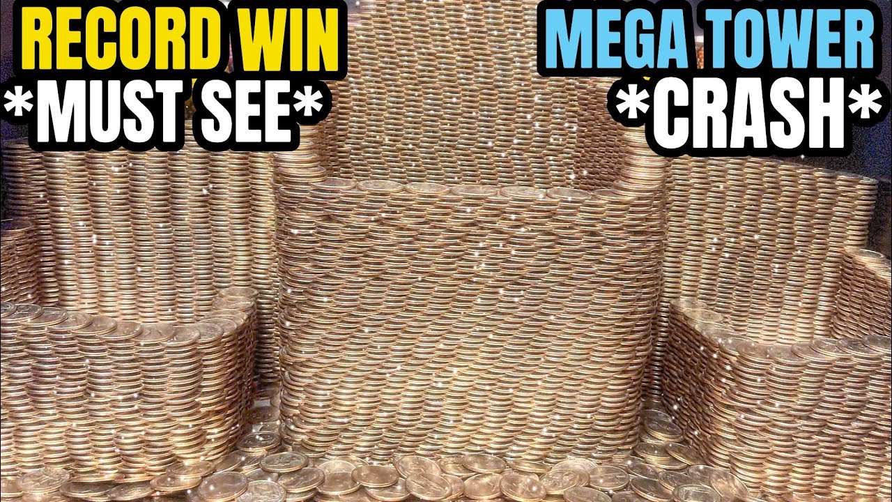 NEW RECORD WIN… WORLD’S BIGGEST TOWER CRASHES Inside The High Limit Coin Pusher MEGA CASINO JACKPOT!