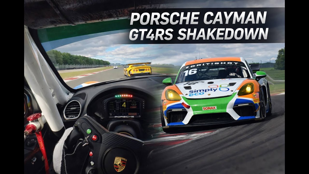 Porsche Cayman GT4RS shakedown at DONINGTON PARK