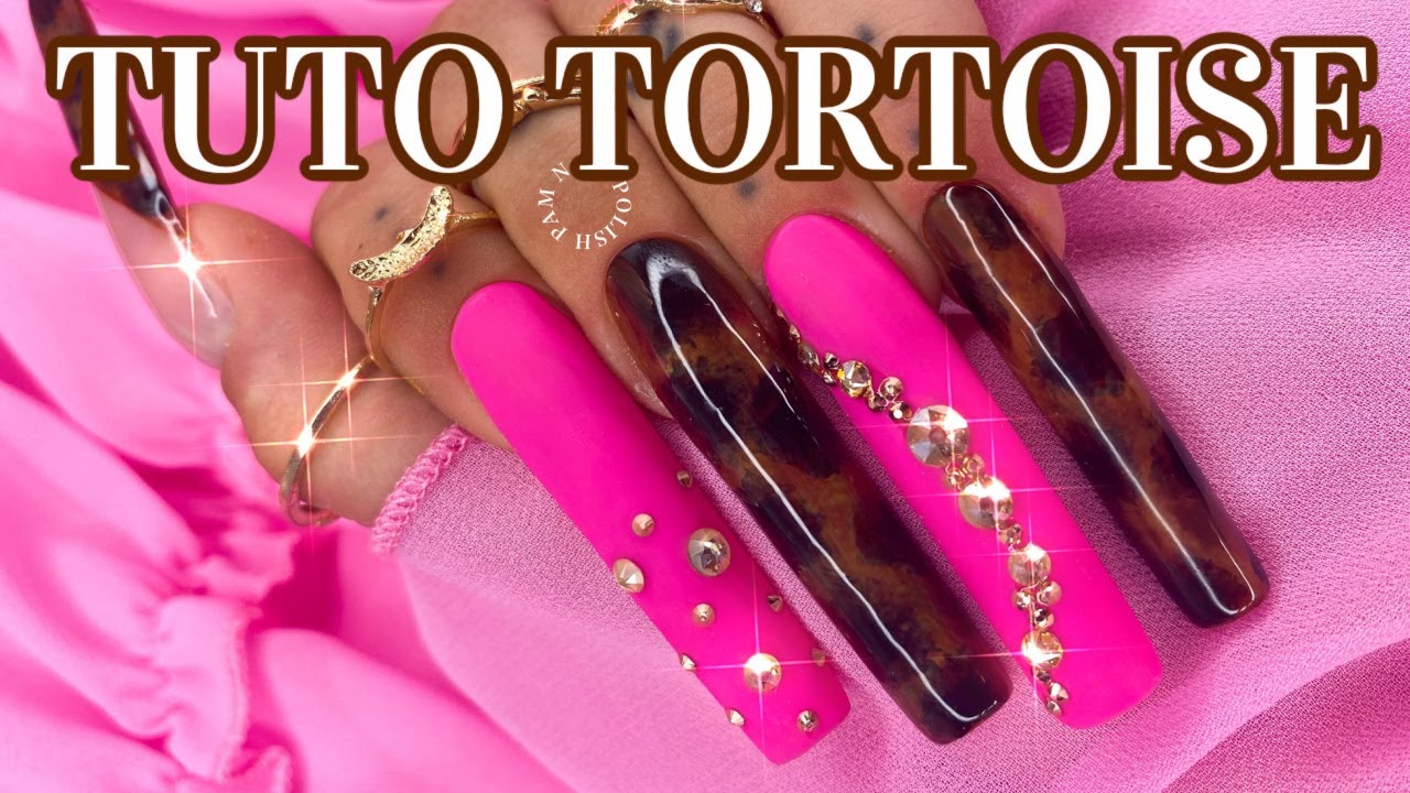 TUTO ONGLE GEL : NAIL ART TORTOISE (ÉCAILLE DE TORTUE)