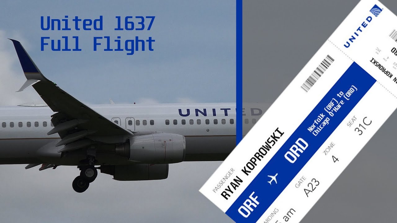United Boeing 737 Full Flight | Norfolk to Chicago O'Hare | UAL1637