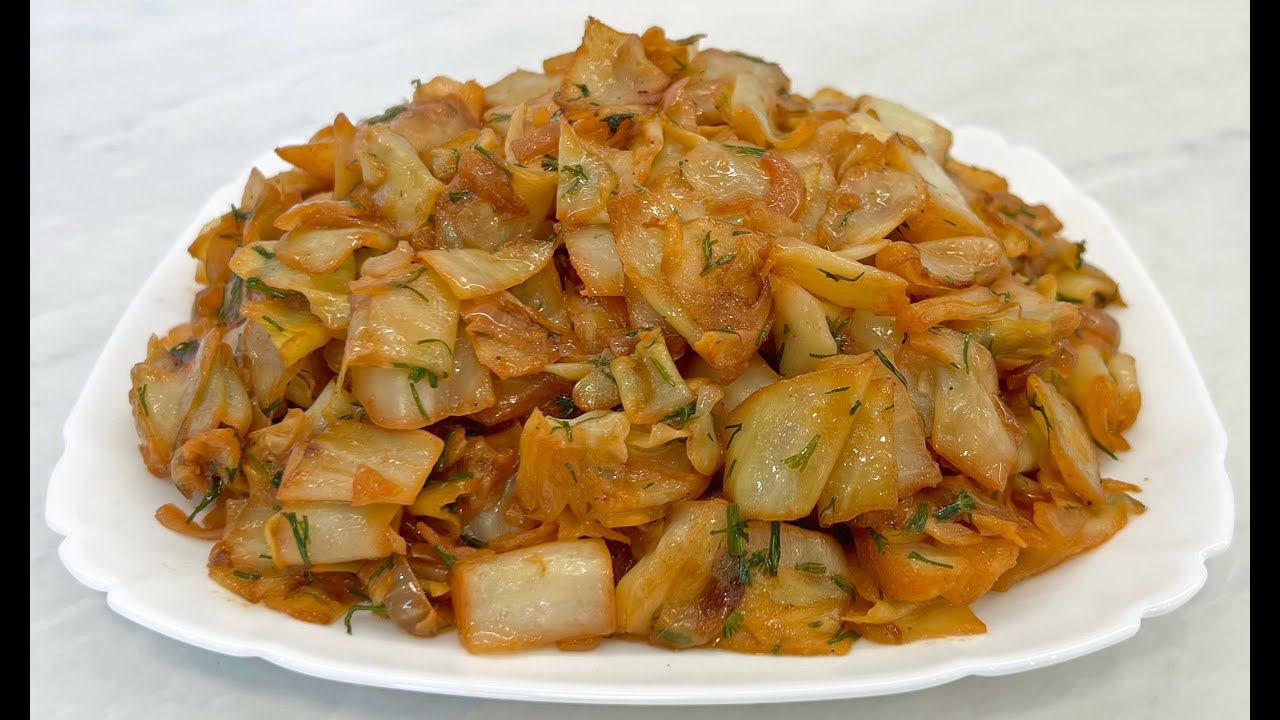 Самый ЛУЧШИЙ Рецепт ЖАРЕНОЙ КАПУСТЫ Просто и Супер Вкусно!!! / Капуста на Сковороде / Fried Cabbage