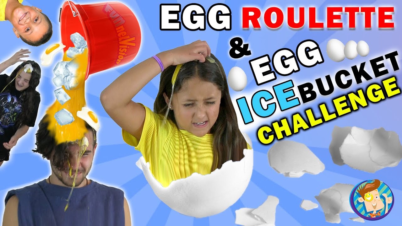 EGG ROULETTE CHALLENGE w/ Egg Ice Bucket Dump on Dallas the Pizza Guy (FUNnel Vision)
