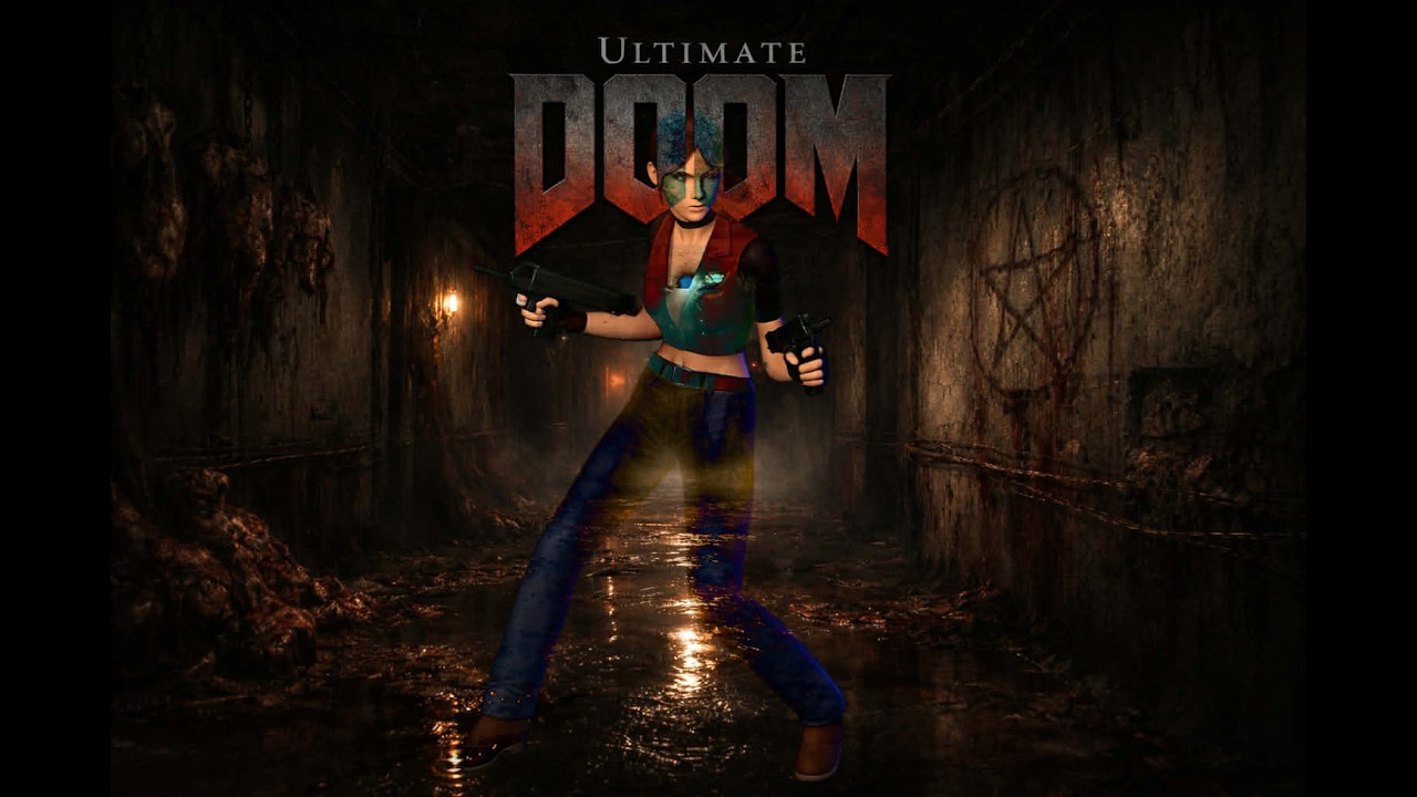 Resident DOOM 2: Claire Redfield in DOOM ONE Completed Full Playthrough Part 3 (Vertical)