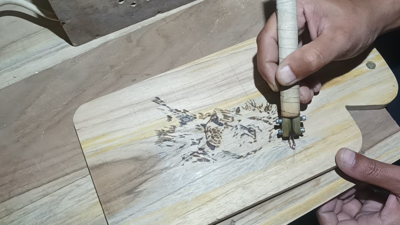 Tutorial membuat lukisan pyrografi pada media kayu#tukangkayu#senivisual#pyrografi#art#handmade