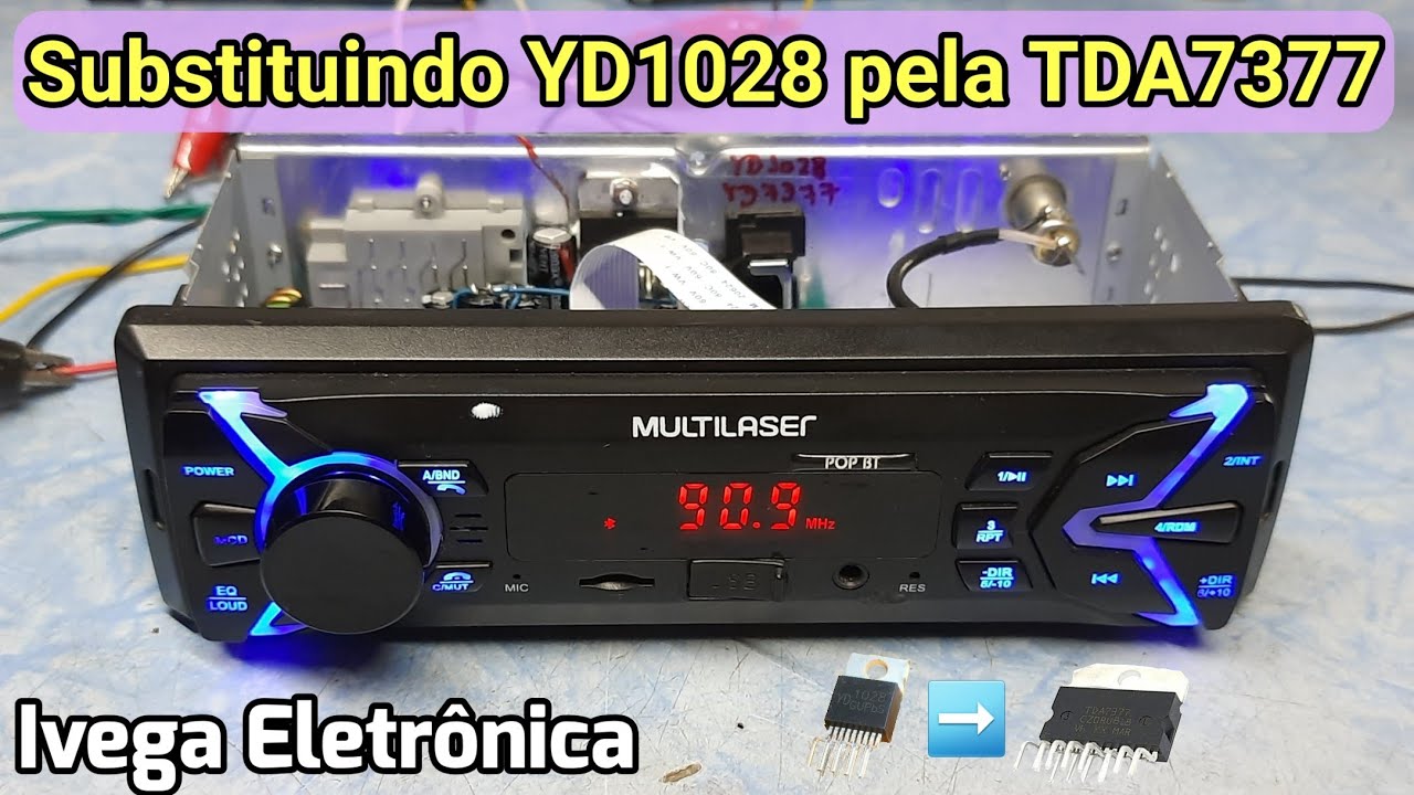 Substituindo saída YD1028 pela TDA7377,  aumentando a potência, Multilaser POP