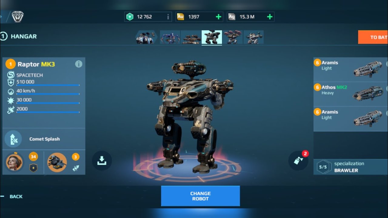 Raptor MK3 w/ Athos MK2 & Armis War robots - Gameplay