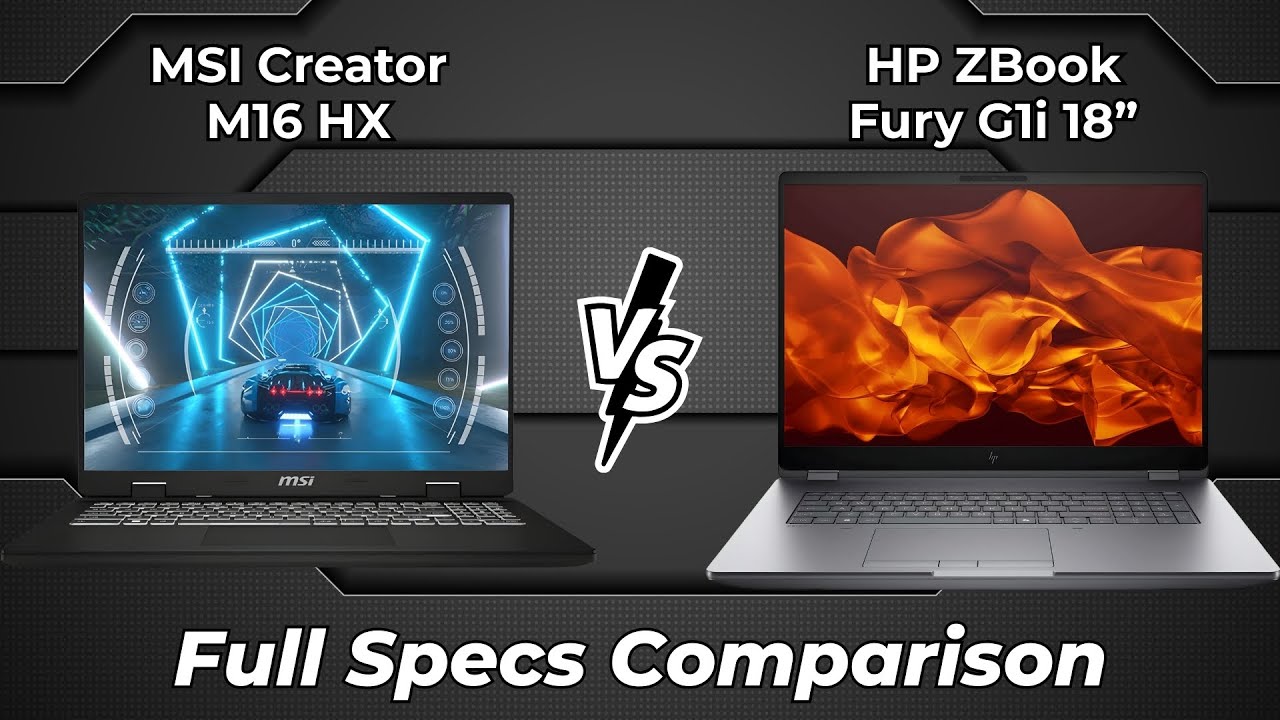 MSI Creator M16 HX vs HP ZBook Fury G1i 18 🔥 Full Specs Comparison