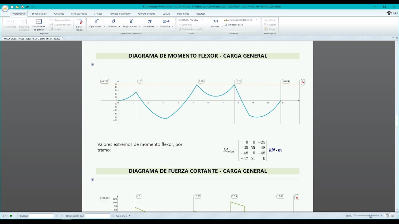 Análisis de Viga Continua - Tutorial Mathcad