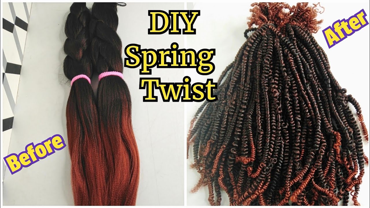 DIY:  No Straw Passion Spring Twist For Crochet Using Straight Braiding Hair
