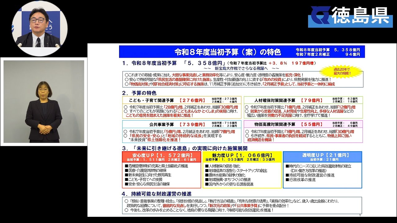 徳島県知事　臨時記者会見（令和8年2月6日）