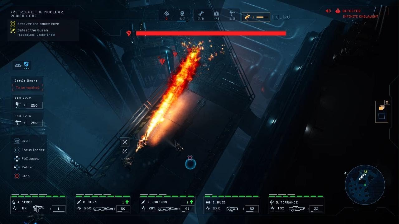 Aliens: Dark Descent, Atmospheric nightmare,Queen, Power Core retrieval,  Nightmare difficulty, NG+