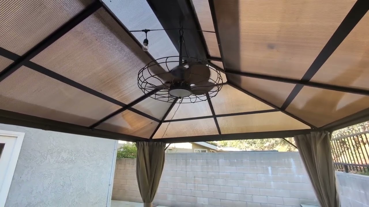 Outdoor Gazebo Fan w/ Dimmable Light and Memory Remote, Plug In Wet Rated Outdoor Ceiling Fan Review