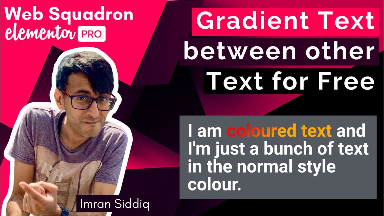 Elementor - Gradient Text between other Text for Free