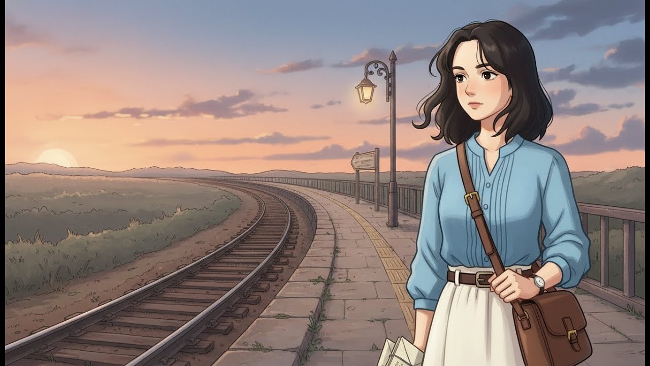 Evening Bells at a Quiet Hillside Station | Ghibli-Style Calm