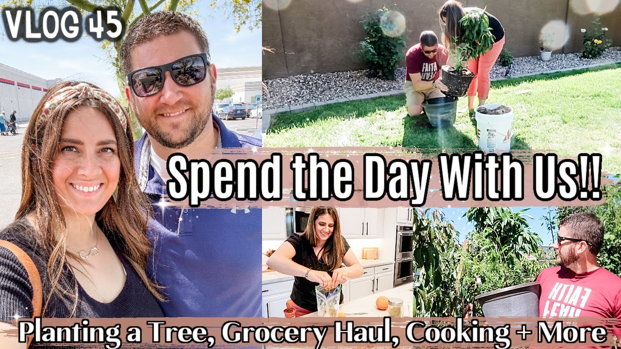 VLOG 45 | Planting a Tree, Grocery Haul, Thrifting, Cooking + More | Spend the Day with Us