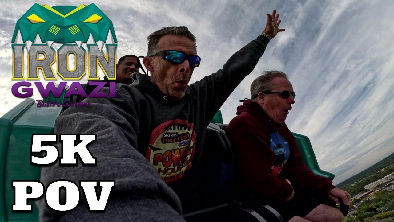 Chris's First Time on Iron Gwazi! | On-Ride Reaction POV [5K] | Busch Gardens Tampa 2022
