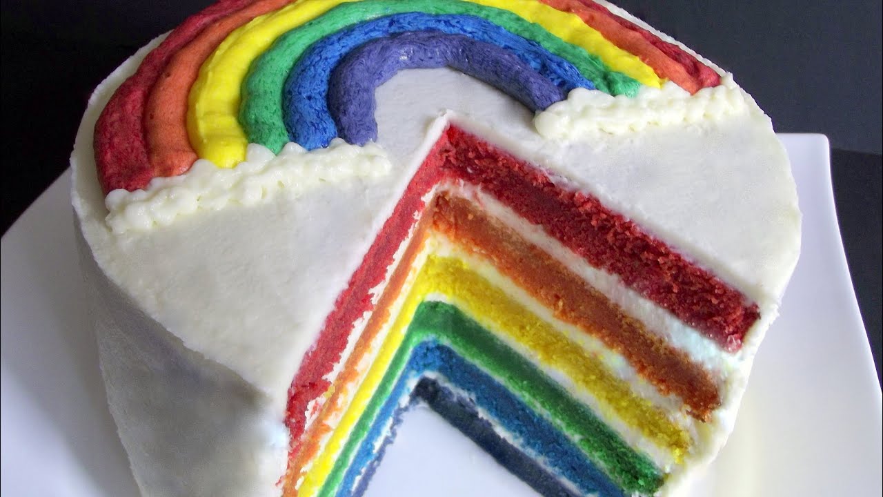 Bunter Regenbogenkuchen