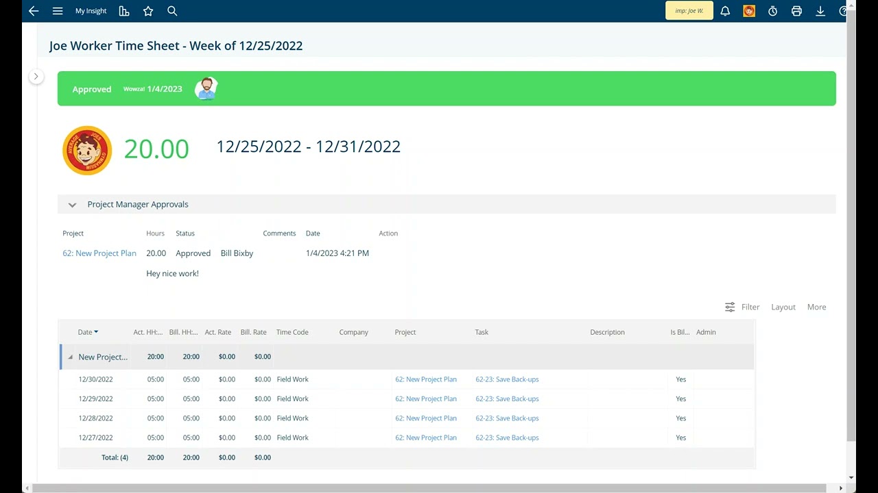 Delete or Resubmit a Time Sheet