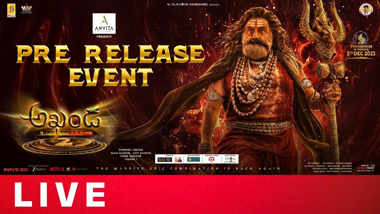 Akhanda Thaandavam Grand Pre-Release Event Live | NBK | Boyapati Srinu | Thaman S | Shreyas Media