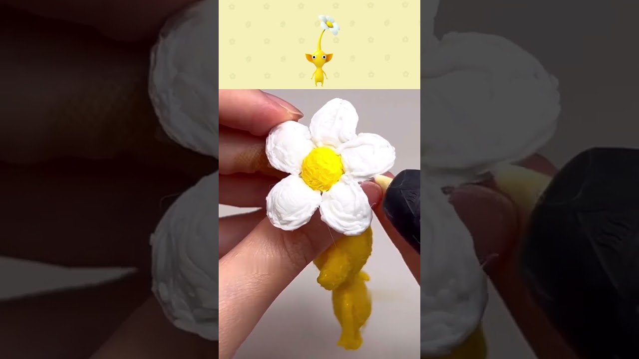 3D I made a Yellow pikmin 🙈🍏#diy #3d #pikmin #yellowpikmin #making