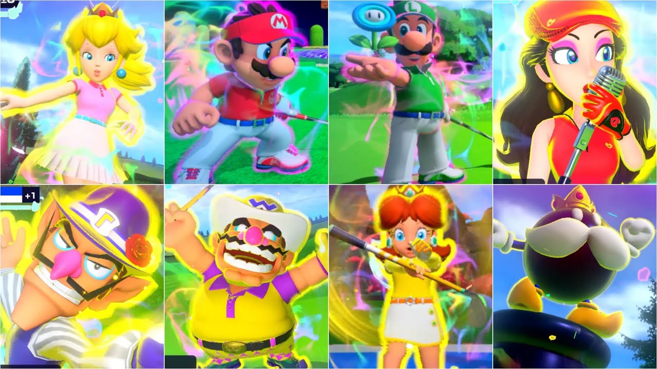 Mario Golf: Super Rush - All characters Special Shots + DLC - Nintendo (2K 60FPS)