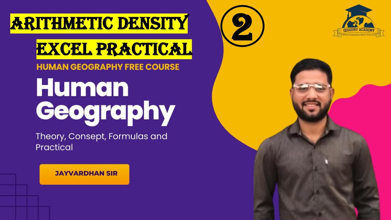 Arithmetic Density of Population in Excel | Geography Practical | Jayvardhan Tayade