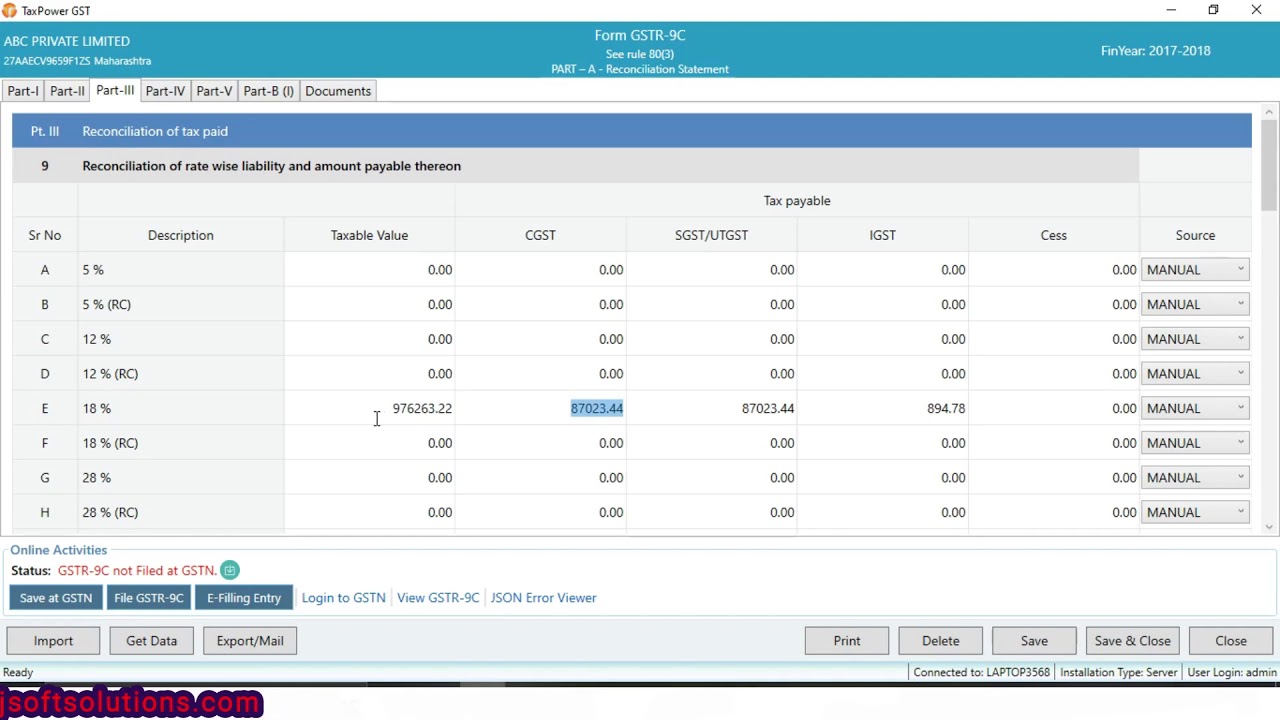 How to Prepare GSTR 9C Using TaxPower Software