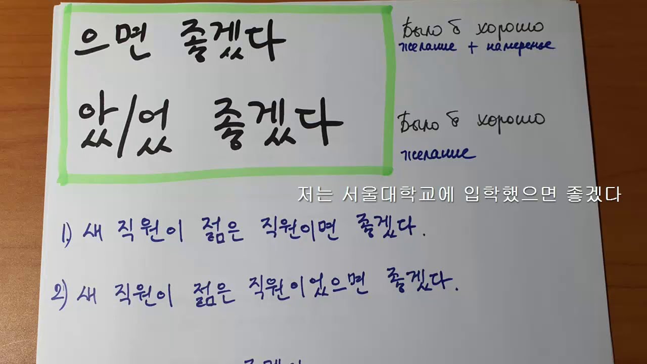 разница 으면 좋겠다 VS 았/었으면 좋겠다