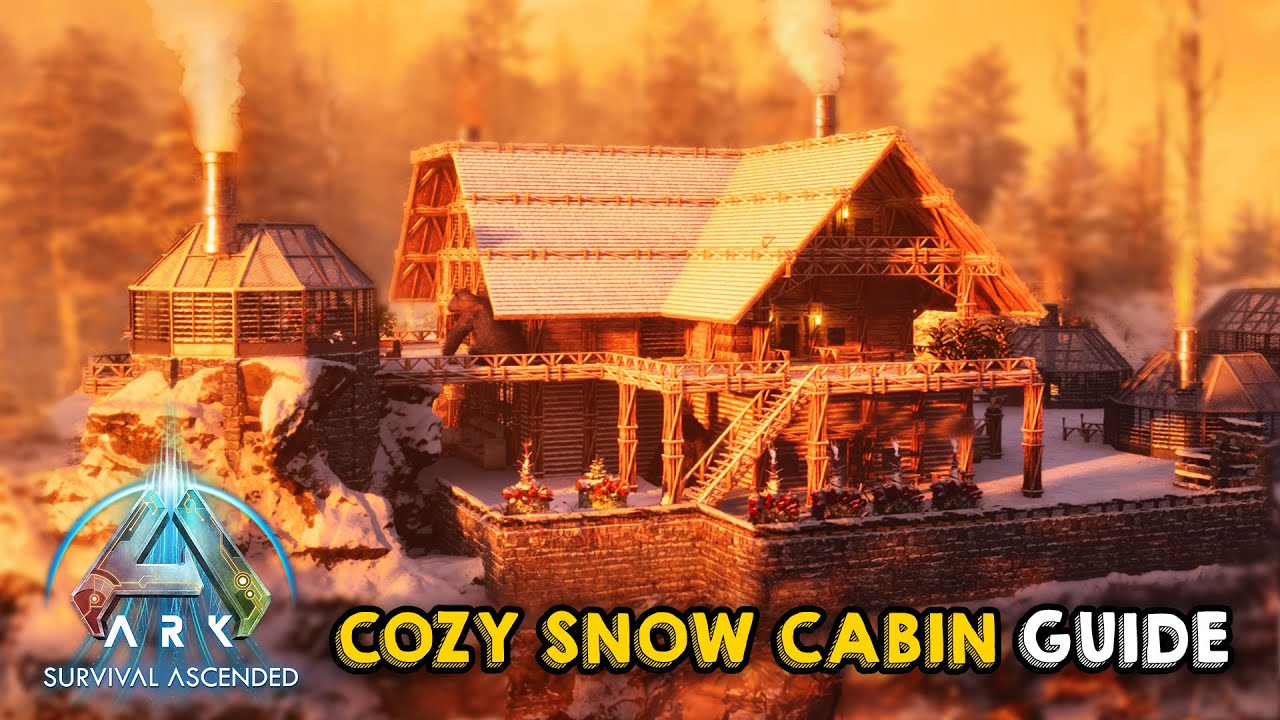 Cozy Snow Cabin | Building Tutorial | ARK Survival Ascended
