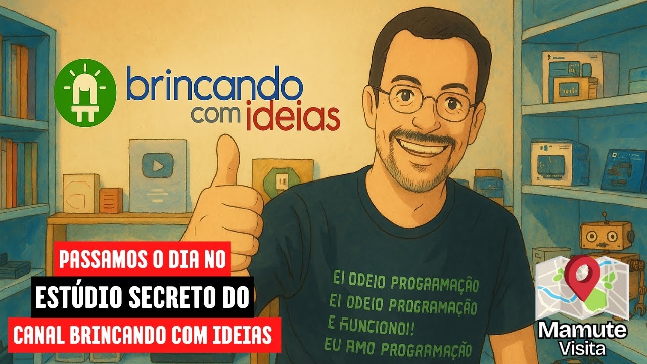 Visitamos o Estúdio do Canal Brincando com Ideias do Prof. Flávio Guimarães - Mamute Visita #006
