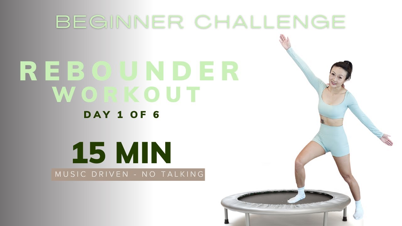 15 Min Rebounding Basics | Beginner Mini Trampoline Workout Challenge DAY 1 | Rebounder Workout