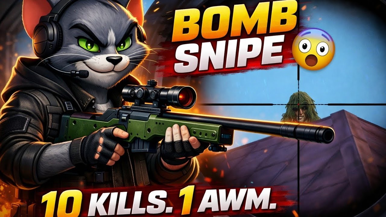 10 KILLS | INSANE AWM BOMB SNIPE 💥 | Solo vs. Squad Clutch BGMI