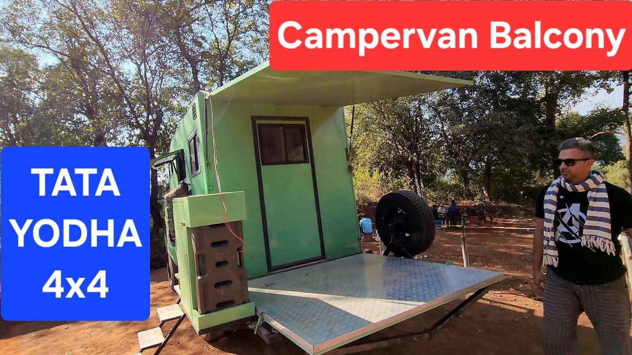 Tata Yodha 4x4 Campervan balcony setup