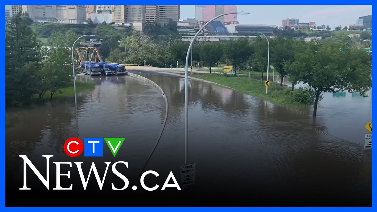 Flooding causes Edmonton river valley roads