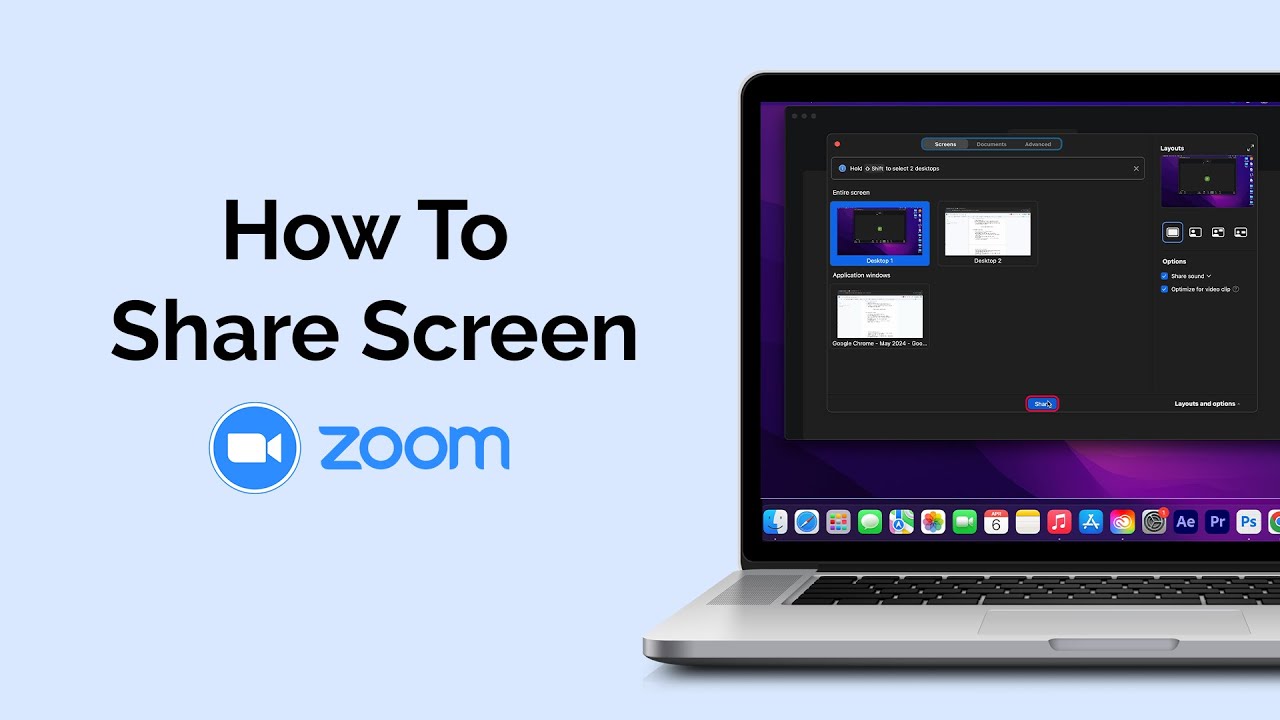 Как поделиться экраном в Zoom?
