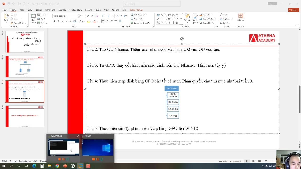 ACMN / Bài số 5.2 : OU - GPO lên User/Group và Phân quyền!