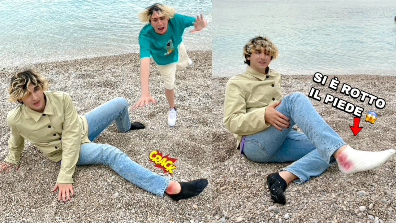 VINCI CADE SULLA SPIAGGIA E SI ROMPE IL PIEDE!! *portiamo in ospedale vinci*