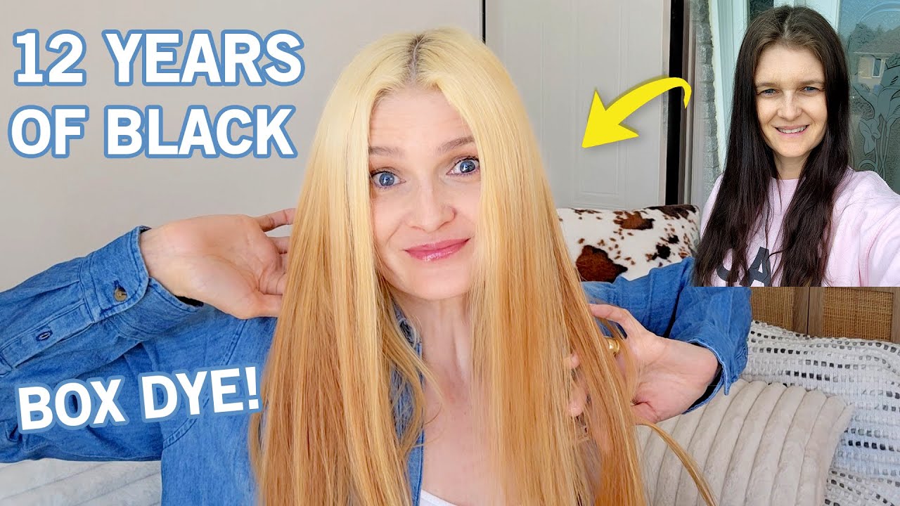 PART 1 Bleaching my hair strawberry blonde at home 💛 12 YEARS OF BLACK BOX DYE TRANSFORMATION