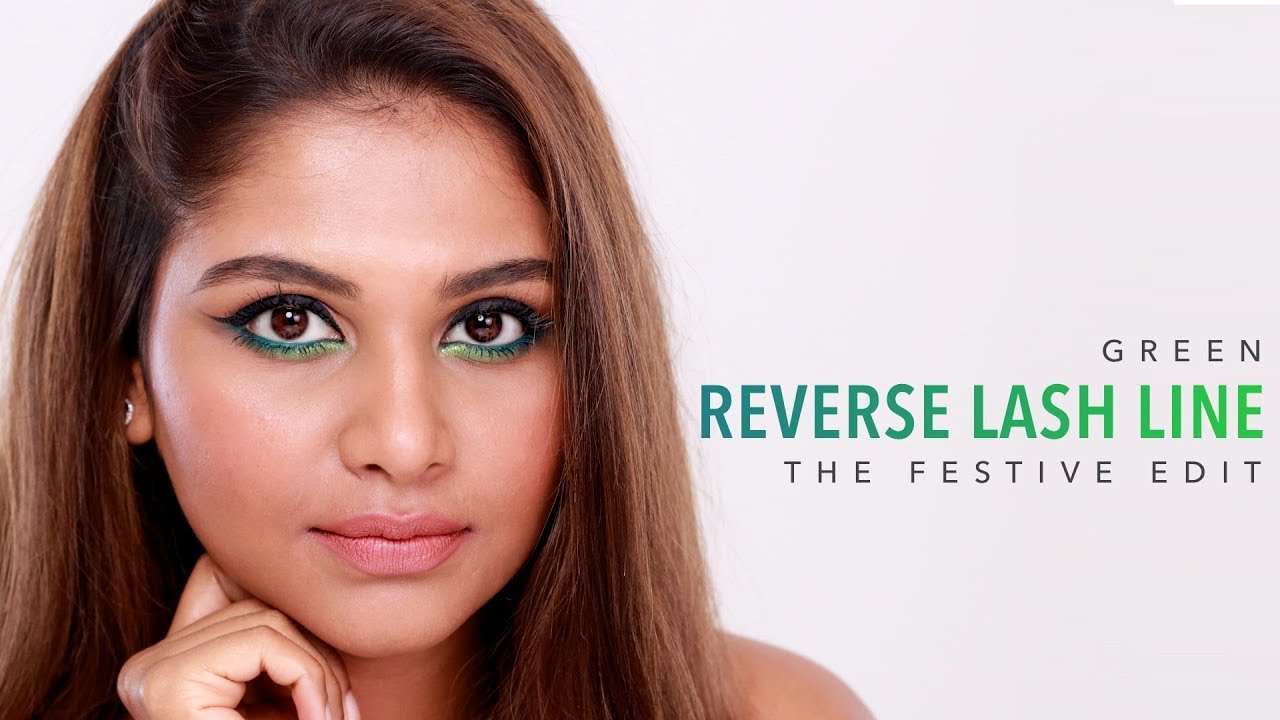 Green Reverse Lash Line Eye Makeup Look | Glamrs Cat Eyeliner Tutorial