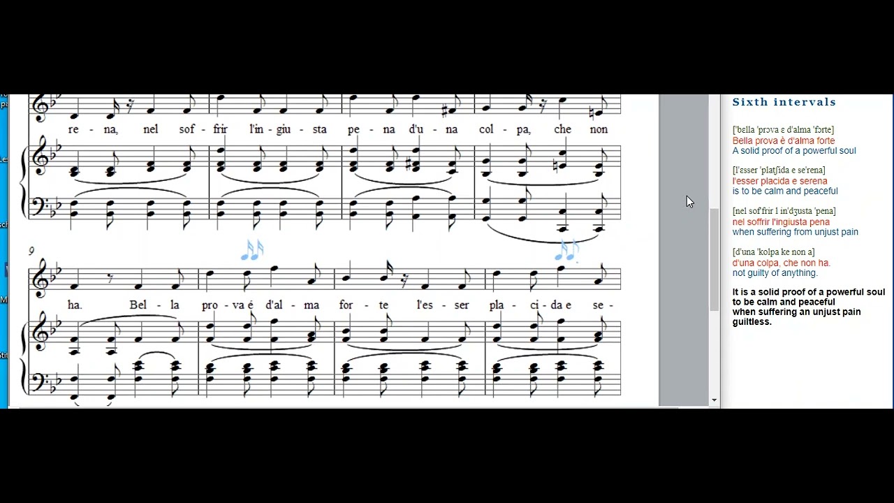 Vaccai, Bella prova, Mezzo soprano, Voice example