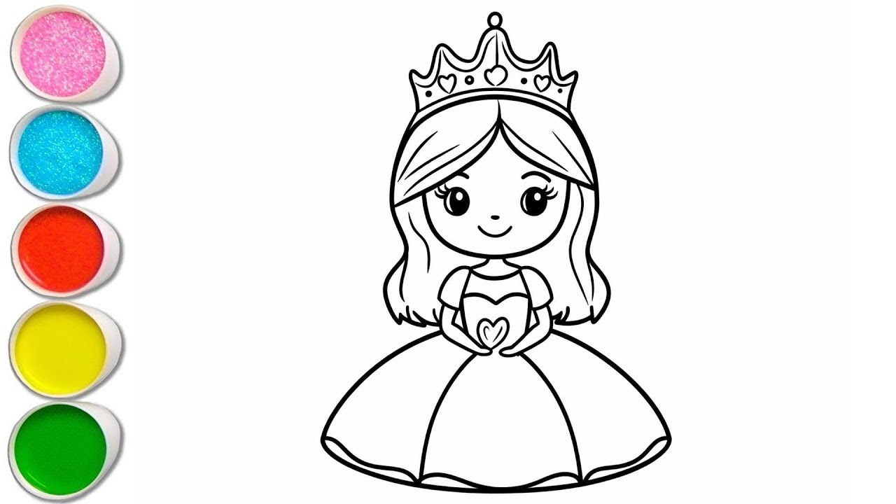 Cinderella. Colouring and Painting, For Kids and,Toddlers.Galaxy art 